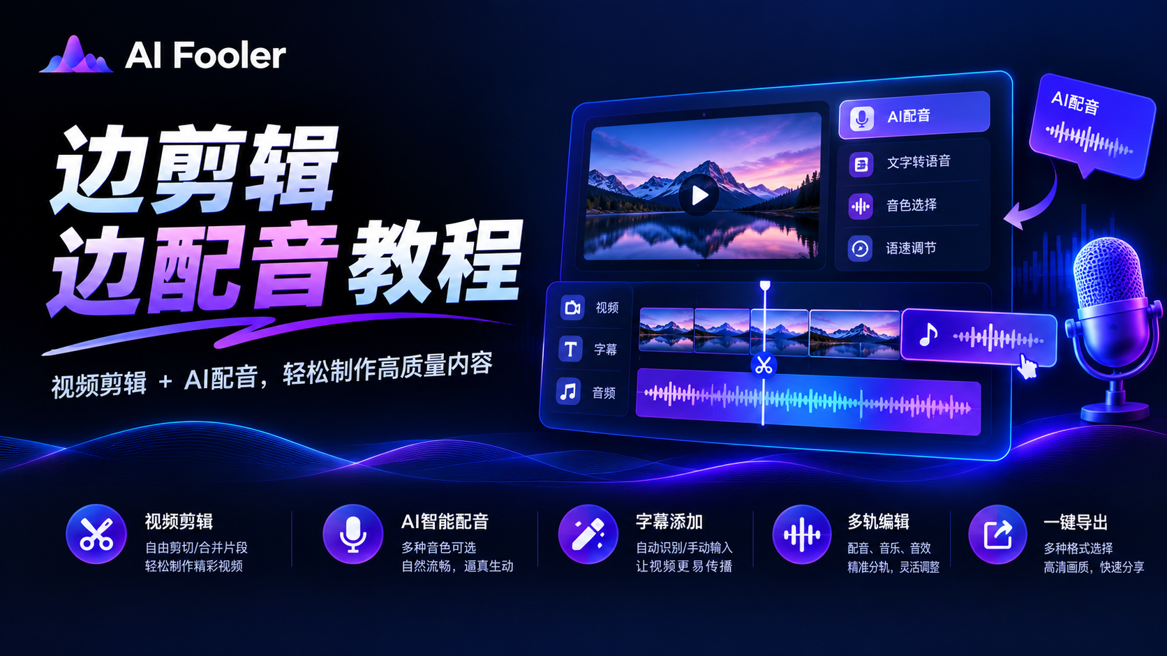 剪辑的时候怎么配音?边剪辑边录音的方法